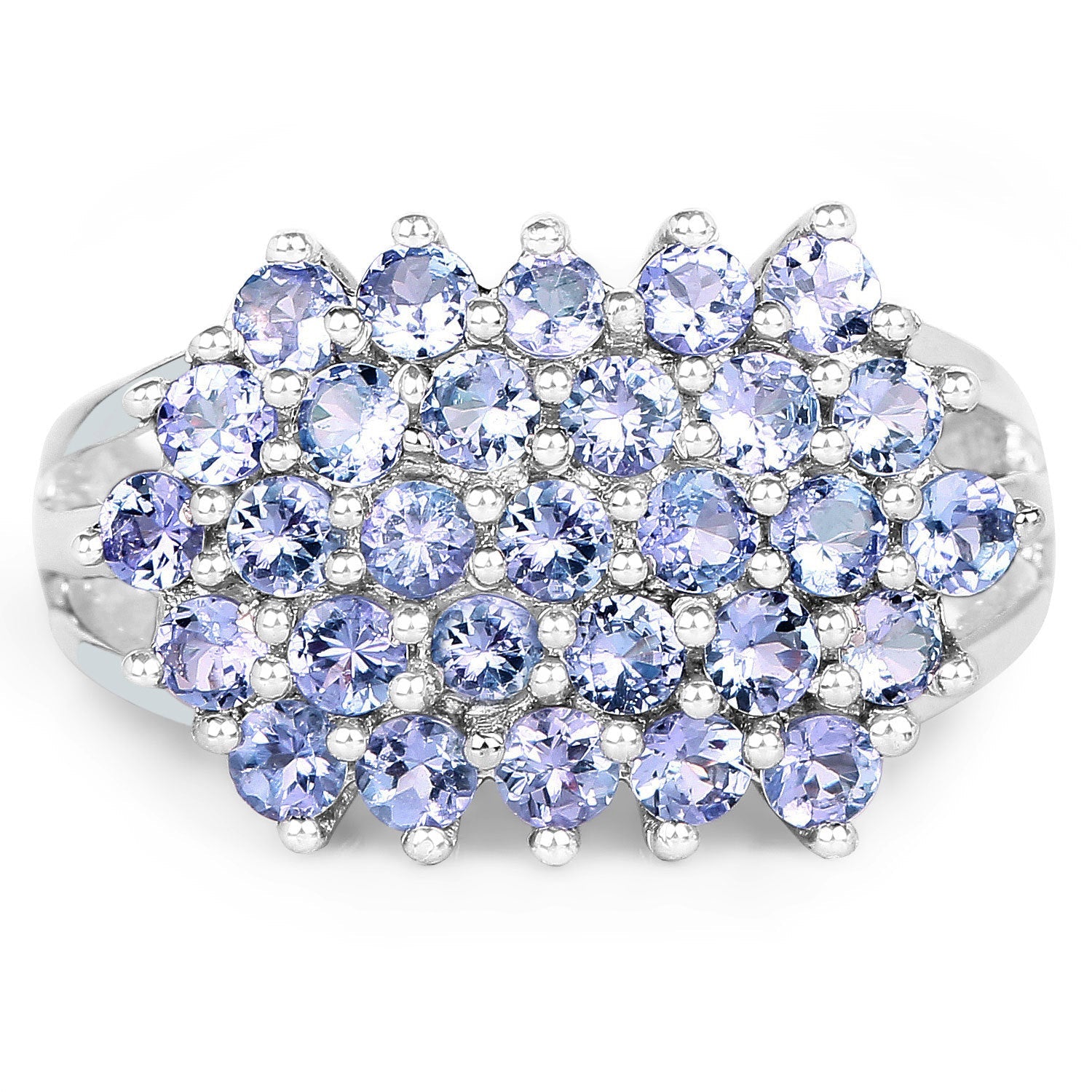 2.03 Carat Genuine Tanzanite .925 Sterling Silver Ring