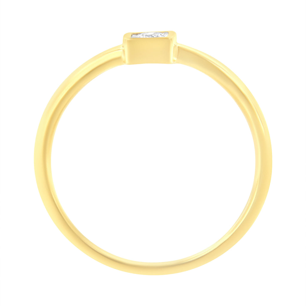 14K Yellow Gold Plated .925 Sterling Silver 1/20 cttw Miracle Set Diamond Promise Ring (J-K Color, I1-I2 Clarity) - Size 6