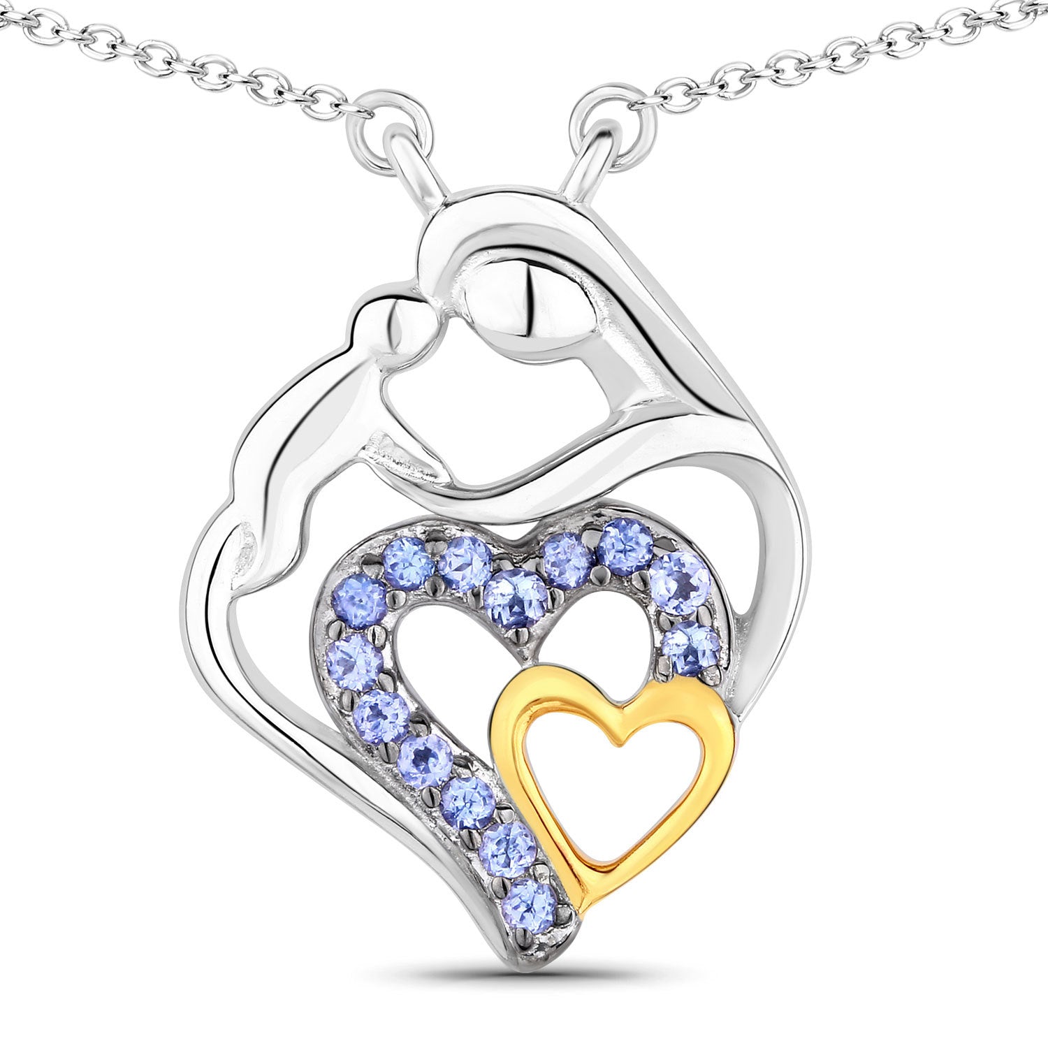 0.28 Carat Genuine Tanzanite .925 Sterling Silver Pendant