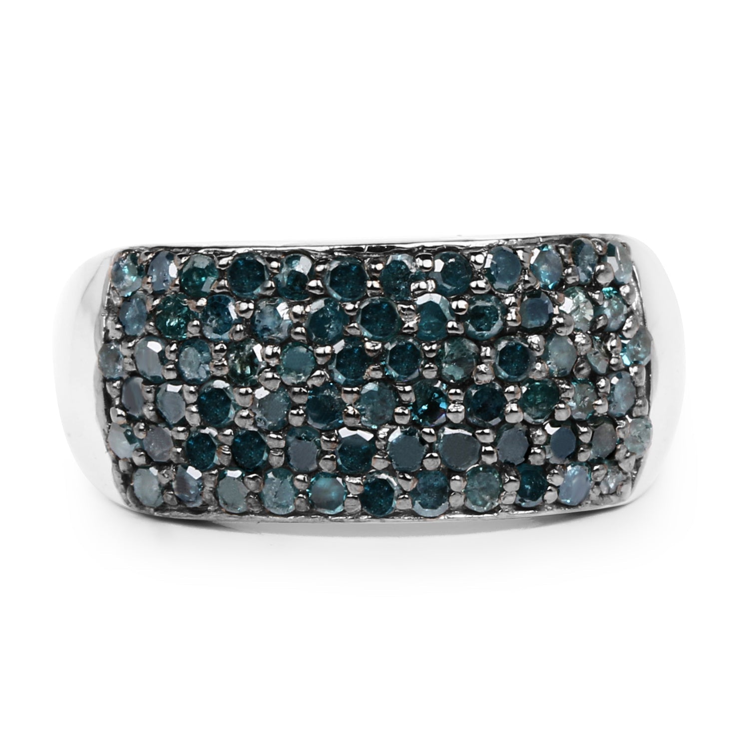 1.17 Carat Genuine Blue Diamond .925 Sterling Silver Ring