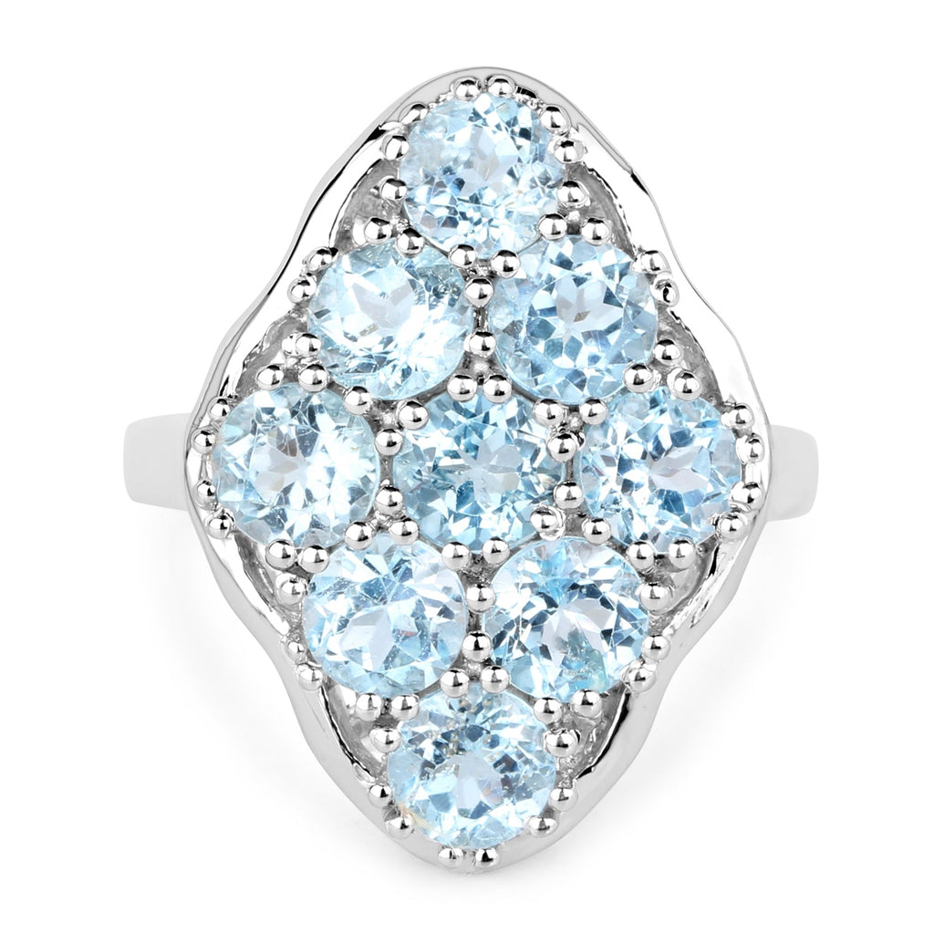 5.40 Carat Genuine Blue Topaz .925 Sterling Silver Ring