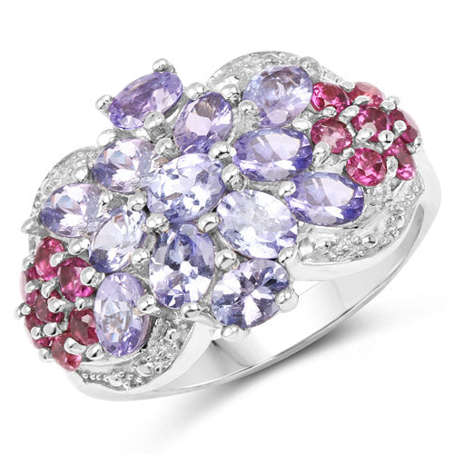 2.70 Carat Genuine Tanzanite .925 Sterling Silver Ring