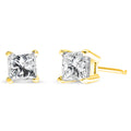 IGI Certified 14K Yellow Gold 1/4 Cttw Princess-Cut Diamond Solitaire Stud Earrings
