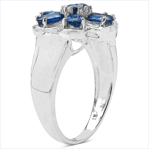 2.43 Carat Genuine Blue Sapphire .925 Sterling Silver Ring