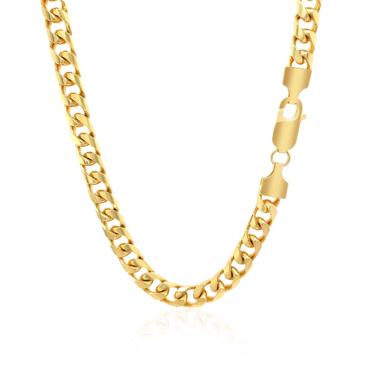 5.8mm 14k Yellow Gold Solid Miami Cuban Chain