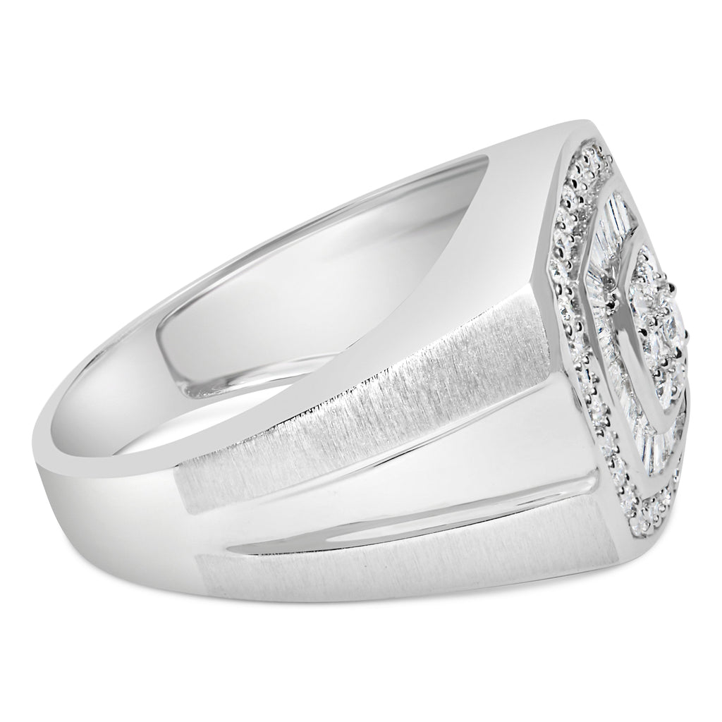 14K White Gold Men's 1 CTTW Diamond Band Ring