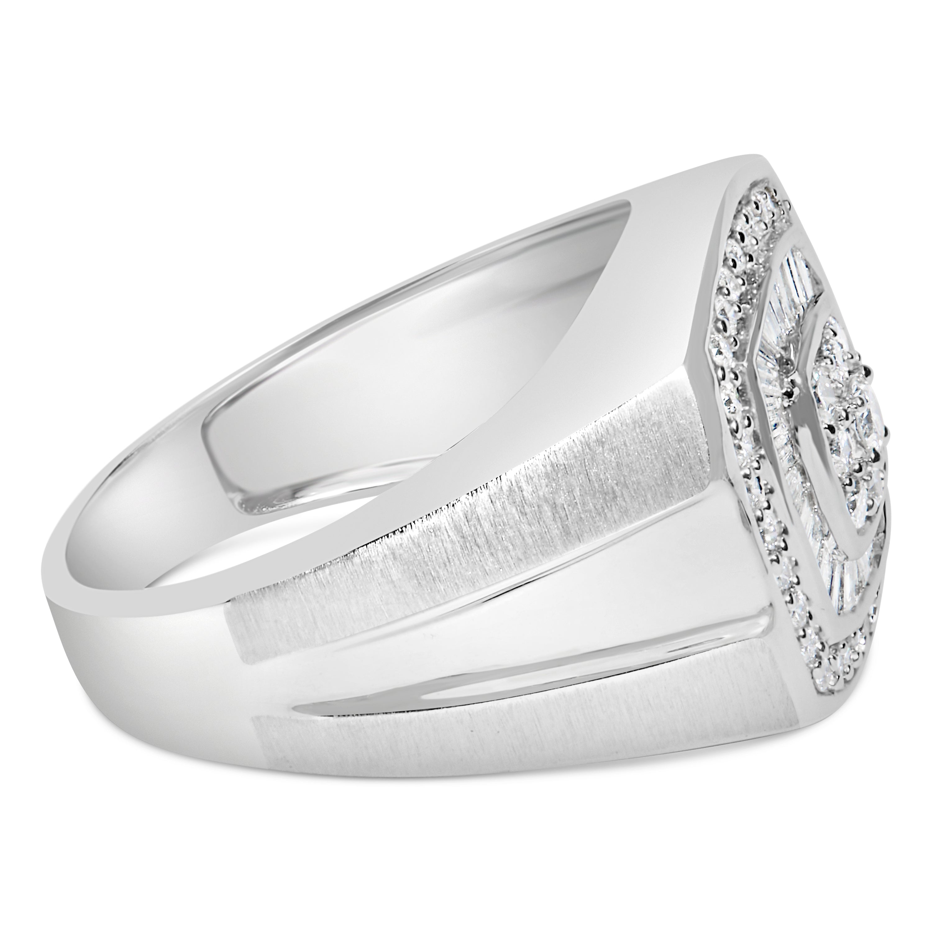 14K White Gold Men's 1 CTTW Diamond Band Ring