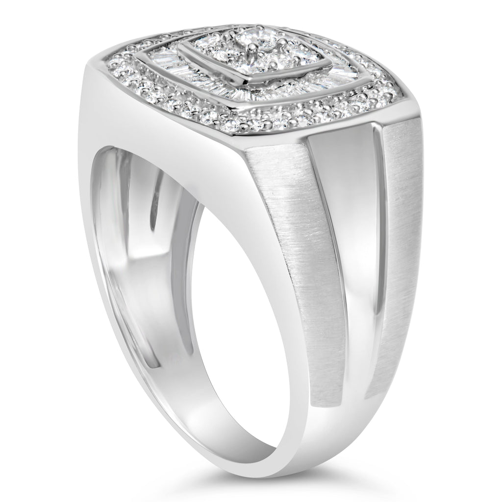 14K White Gold Men's 1 CTTW Diamond Band Ring