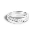 Men's.925 Sterling Silver 1/2 Cttw Diamond 9 Stone Band Ring - Size 10