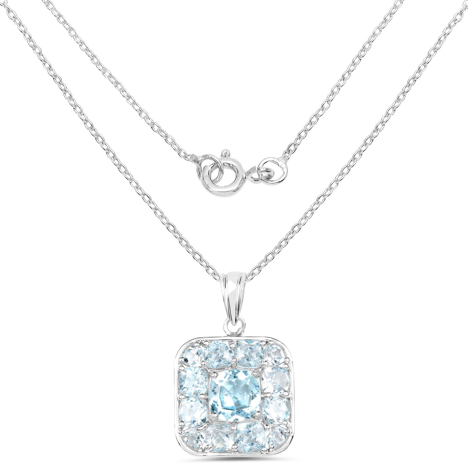 10.05 Carat Genuine Blue Topaz .925 Sterling Silver Pendant