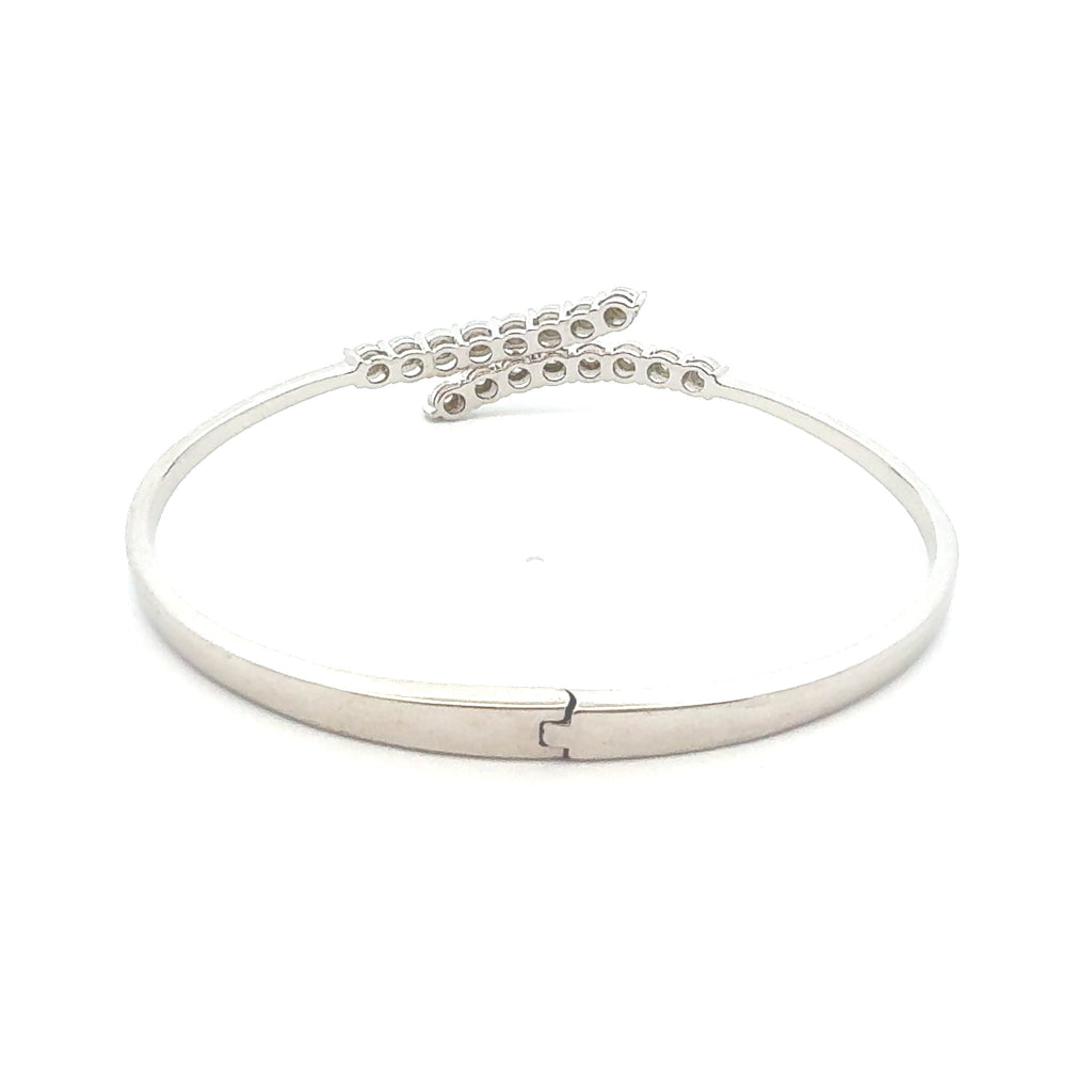 .25ct Diamond Bangle Bracelet Sterling Silver