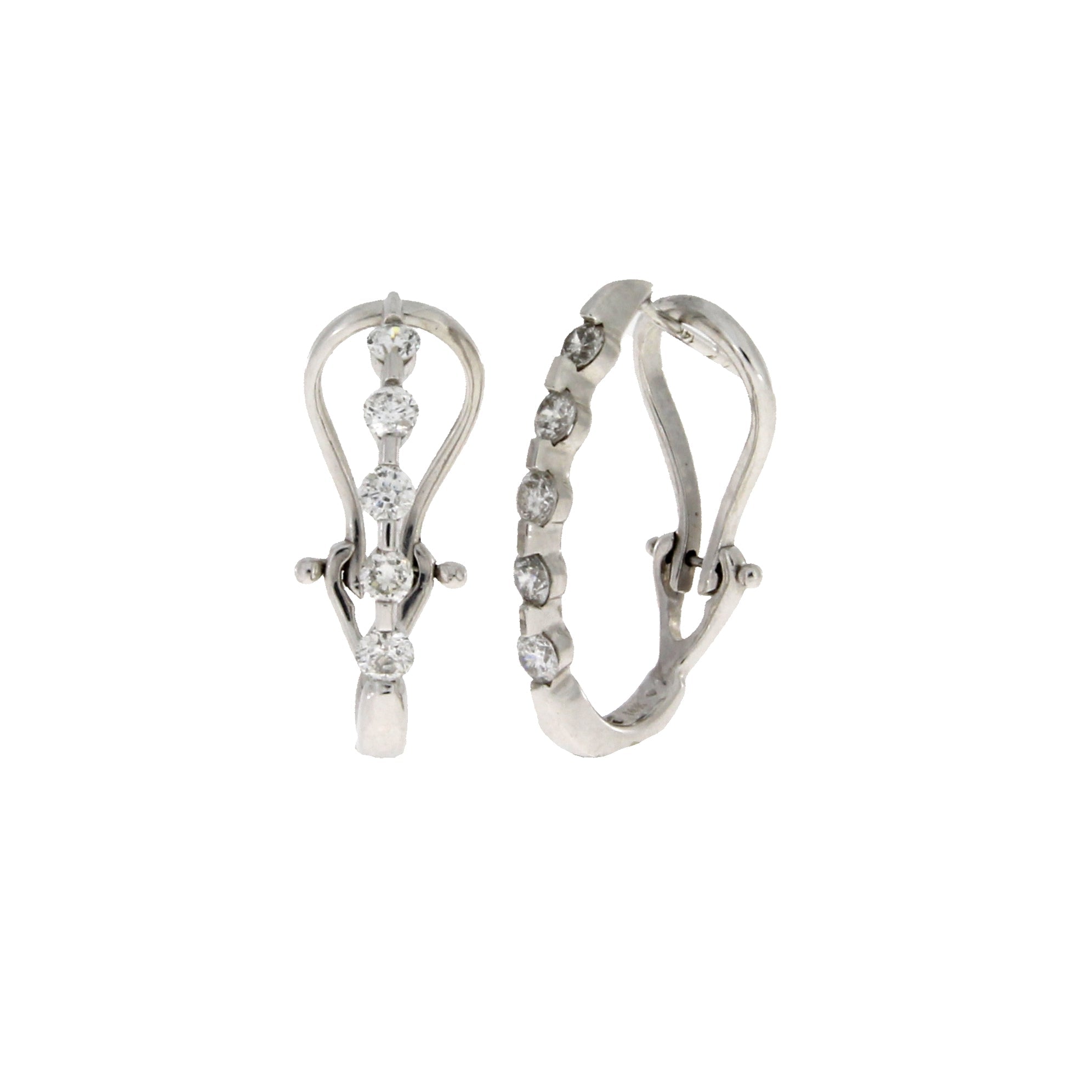 1.00ct Diamond Hoop Earrings 14KT White Gold