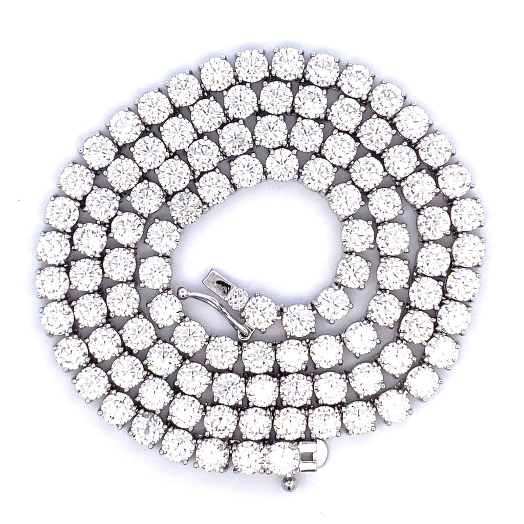 45.00ct Moissanite Tennis Necklace Sterling Silver