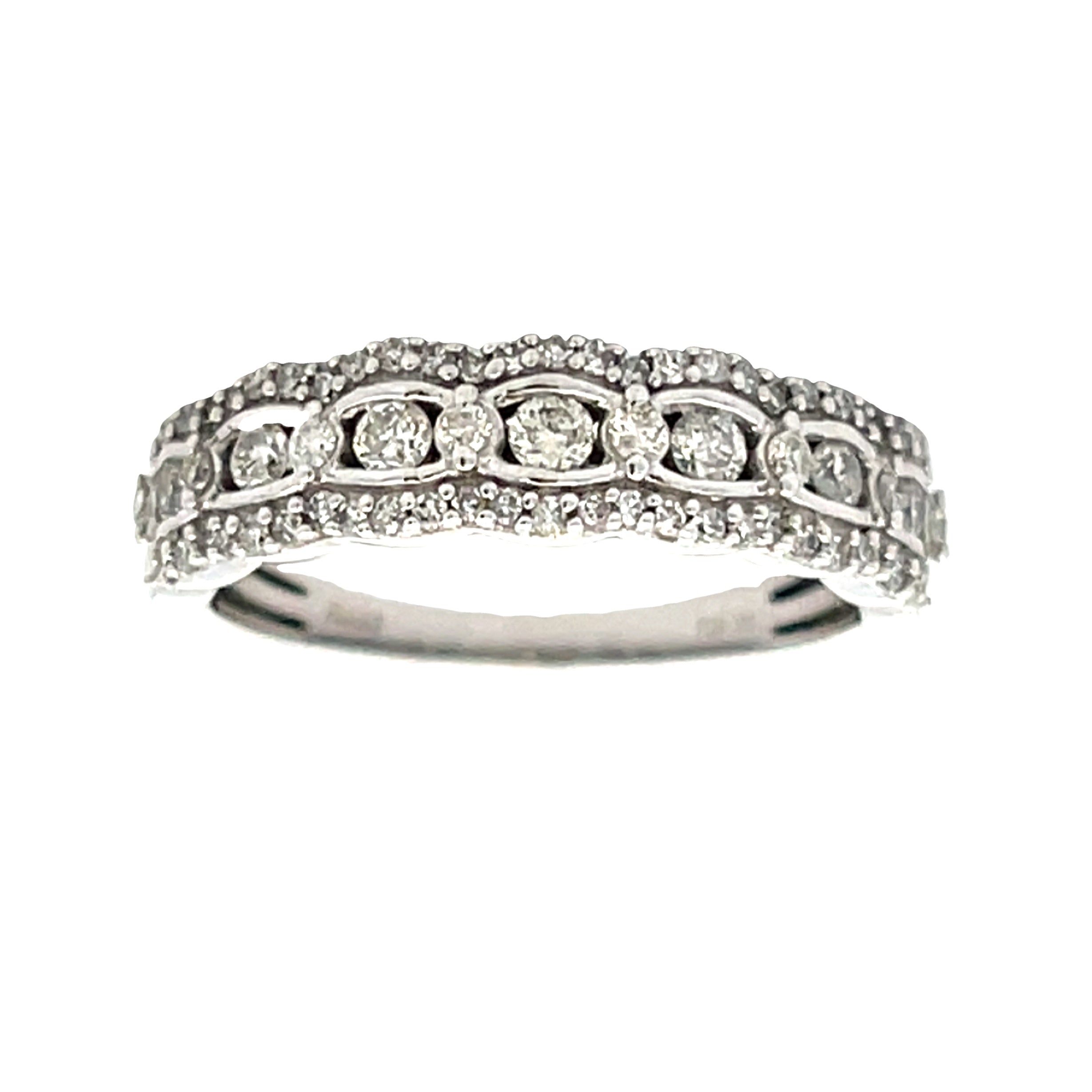 .50ct Diamond Wedding Band Ring 14KT White Gold