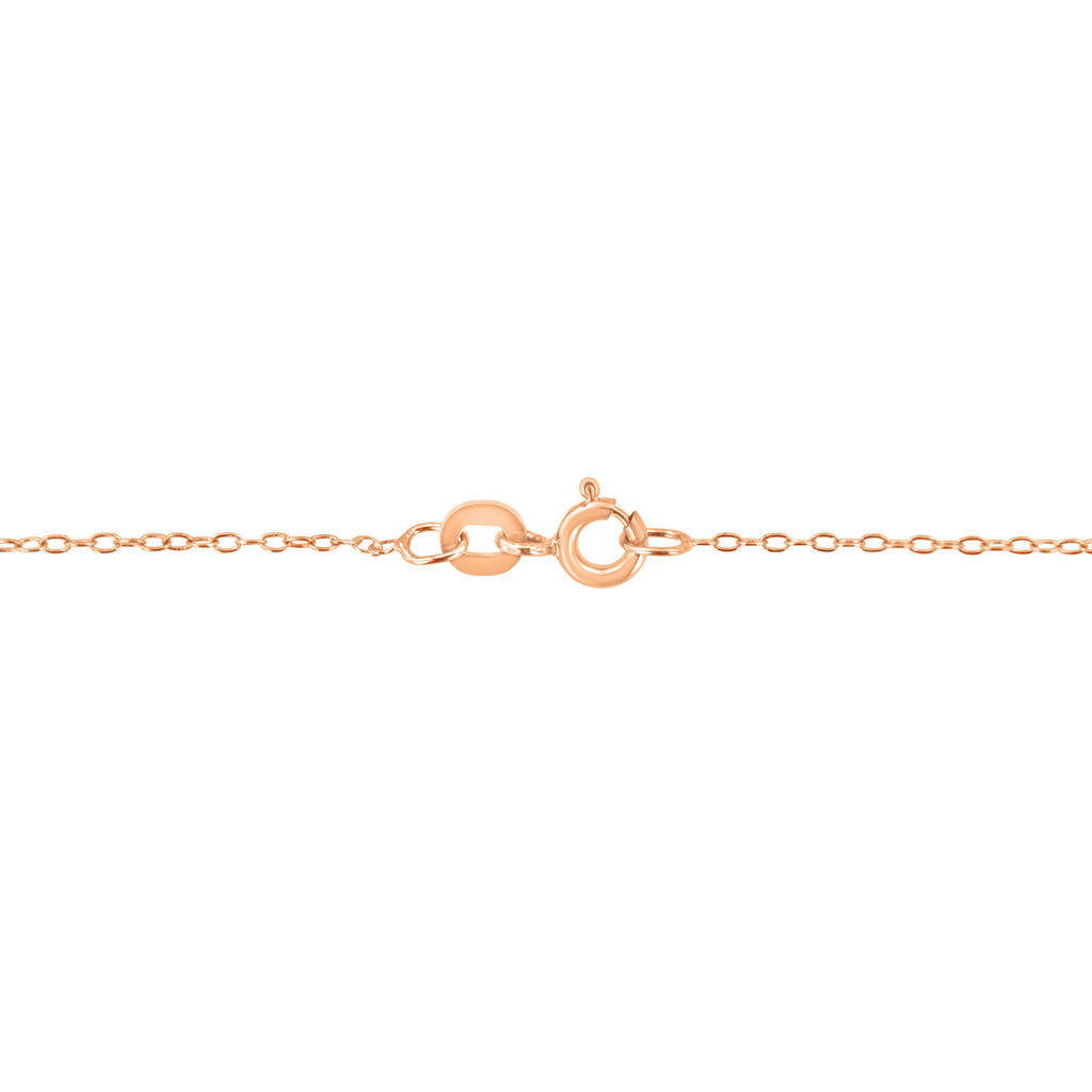 AGS Certified 10K Rose Gold 1/5 Cttw Bezel Set Round Diamond Solitaire 16-18" Adjustable Pendant Necklace (H-I Color, VS1-VS2 Clarity)