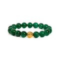 18K Yellow Gold Aventurine Beaded Charm Bracelet