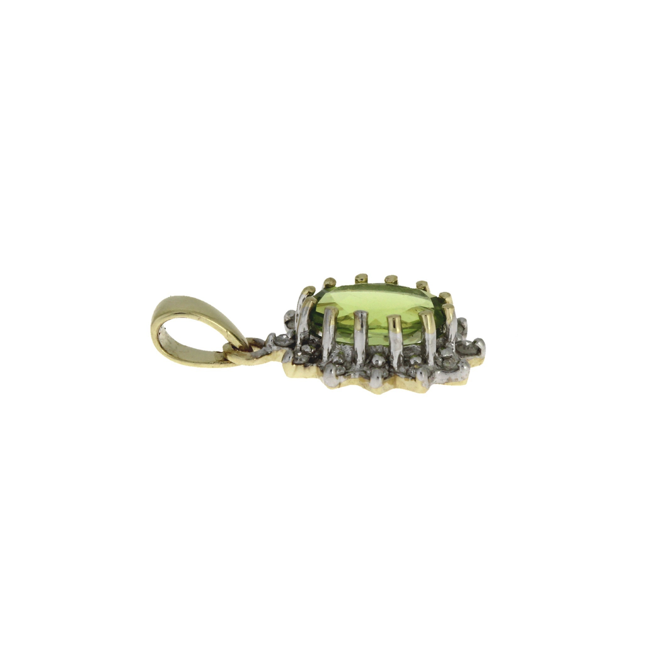 .96ct Peridot Diamond Fashion Pendants 10KT Yellow Gold