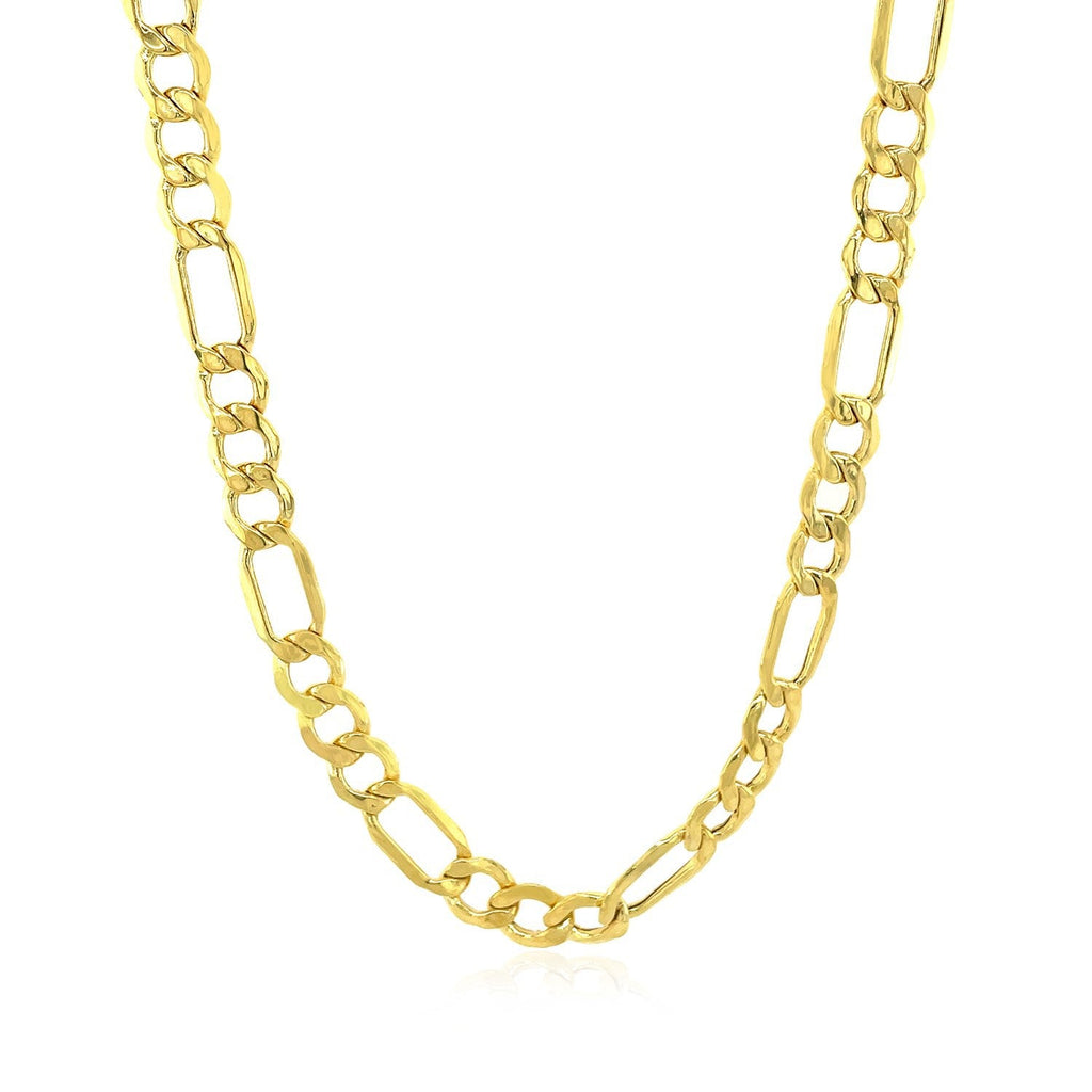 5.4mm 10k Yellow Gold Lite Figaro Chain