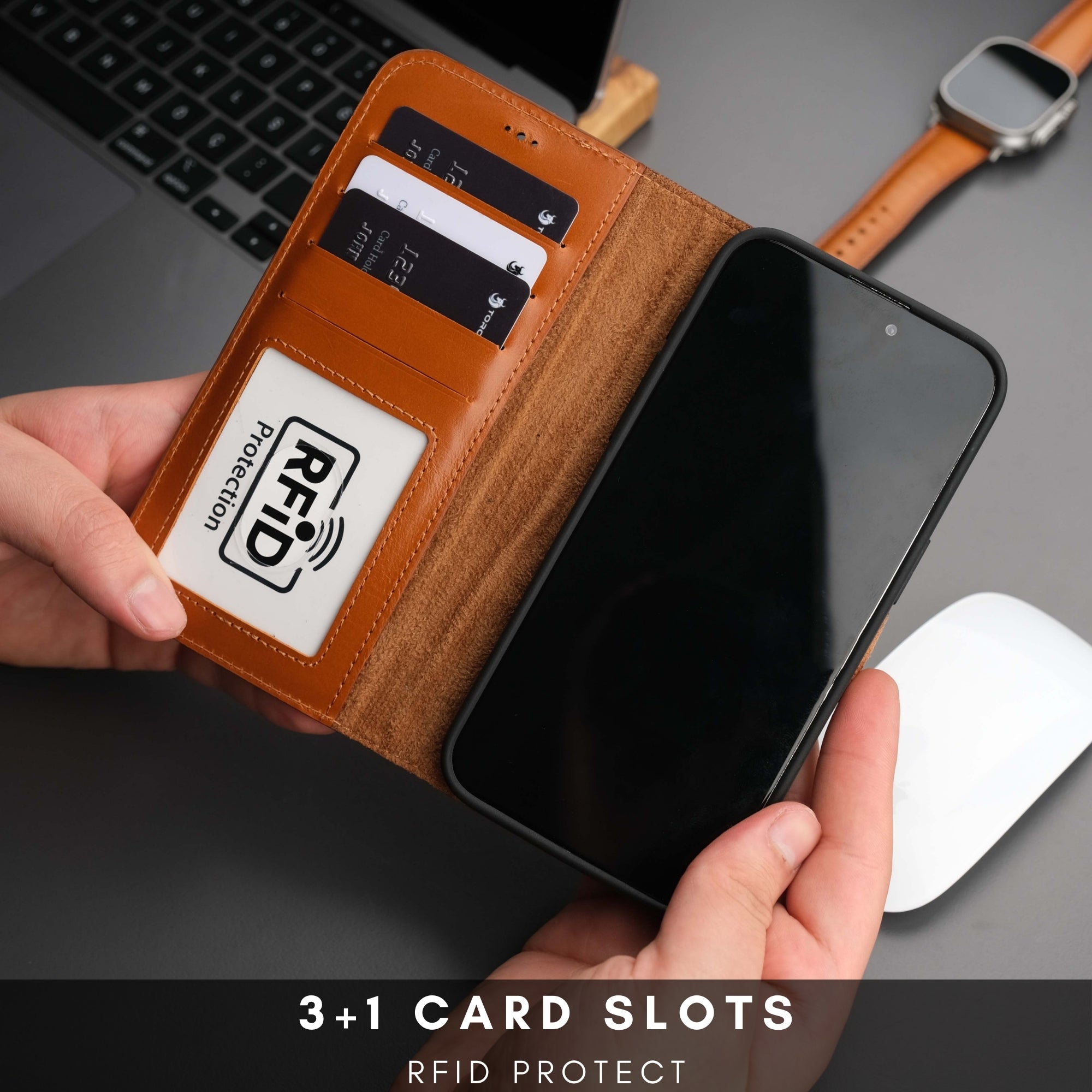 Casper Leather iPhone 14 Plus Wallet Case | MagSafe