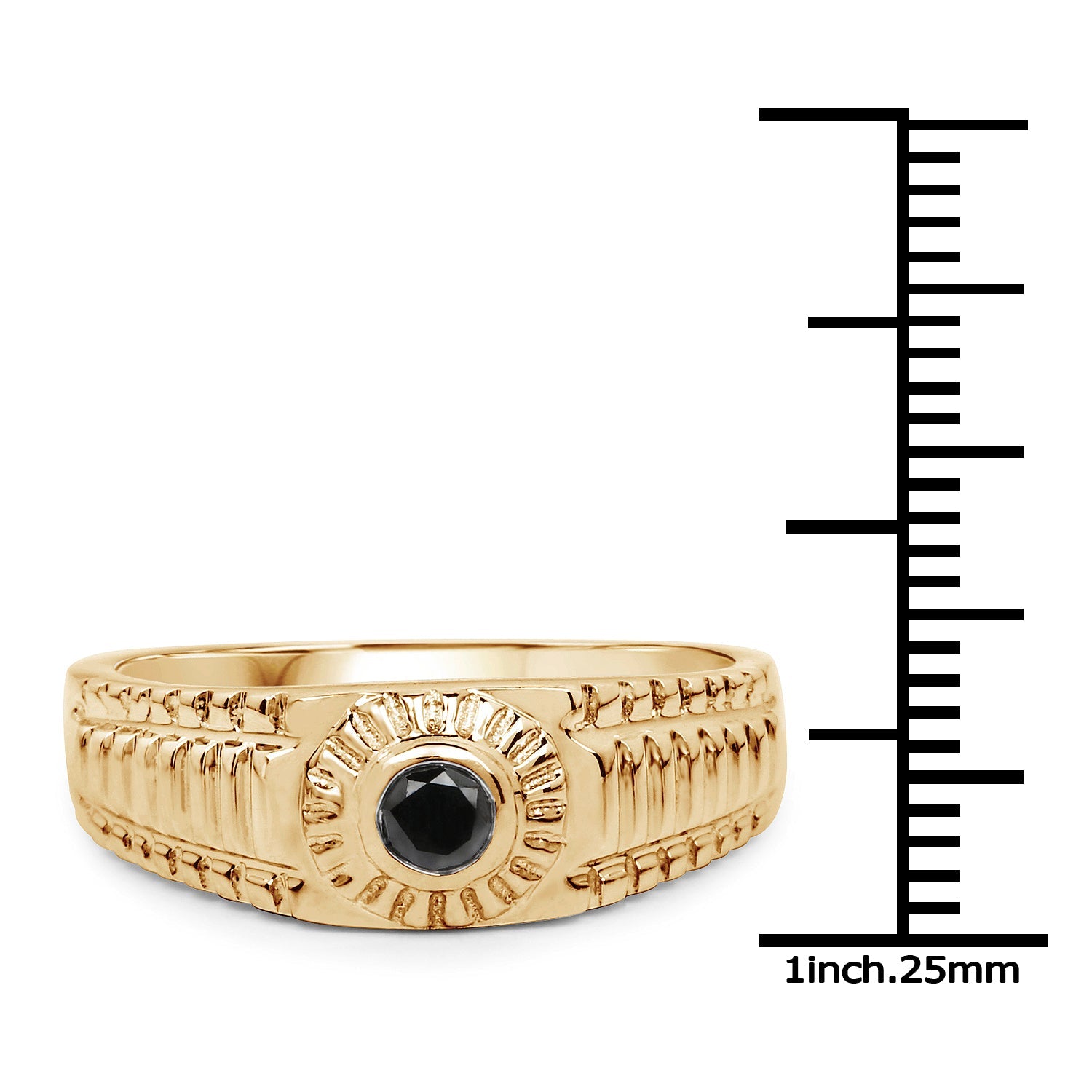 0.20 Carat Genuine Black Diamond .925 Sterling Silver Ring