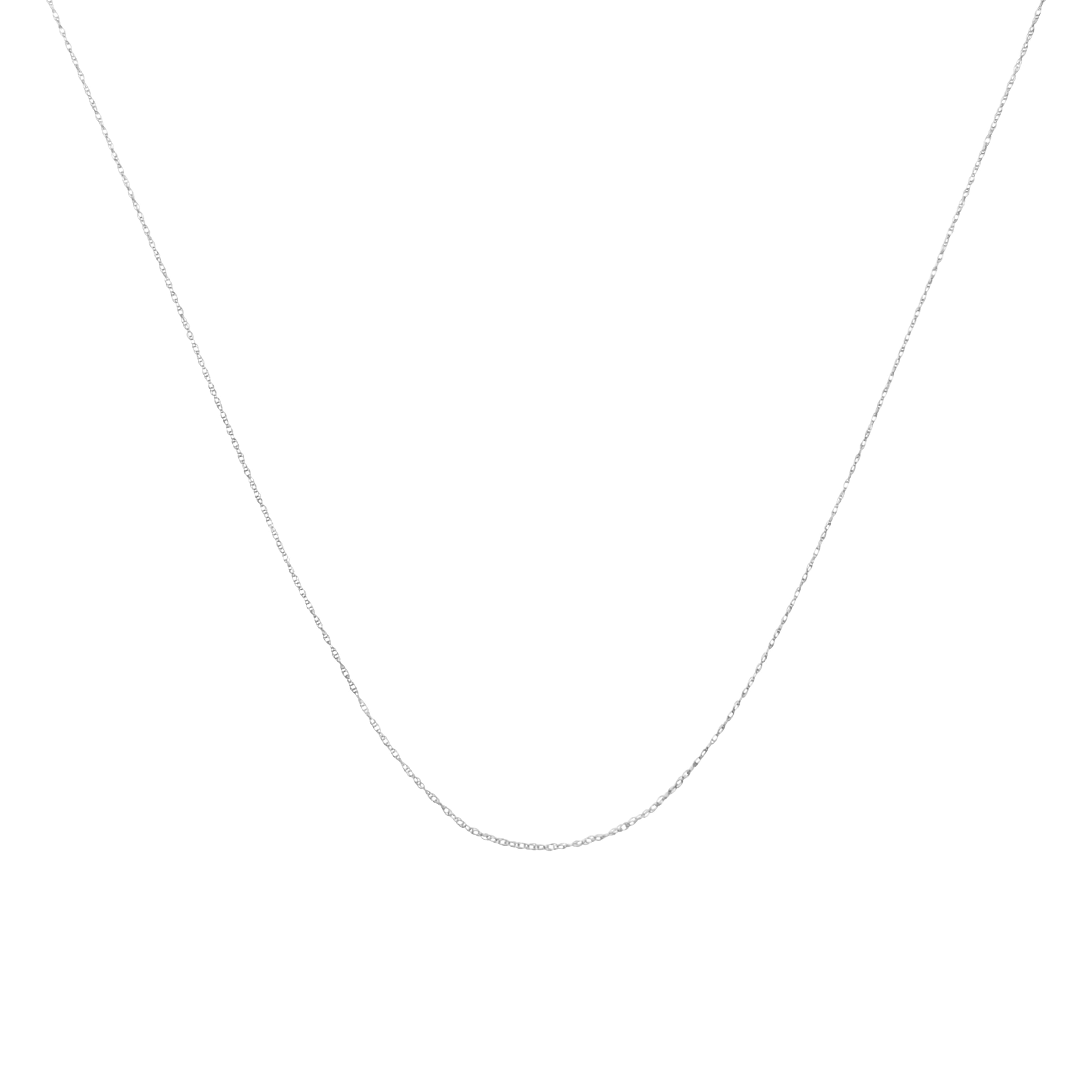 Solid 10K Yellow Gold 0.5mm Slim and Dainty Unisex 18" Rope Chain Necklace