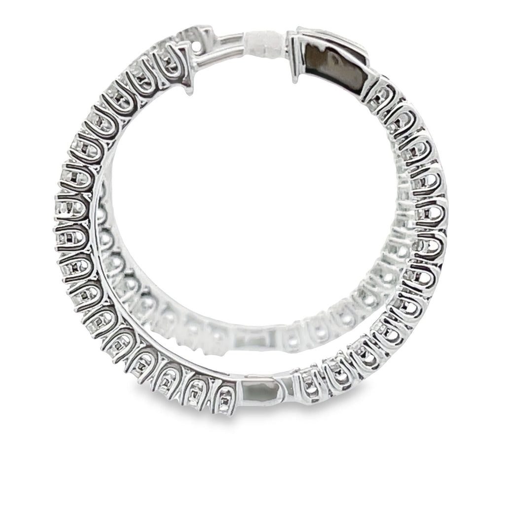 1.53ct Diamond Hoop Earrings 10KT White Gold