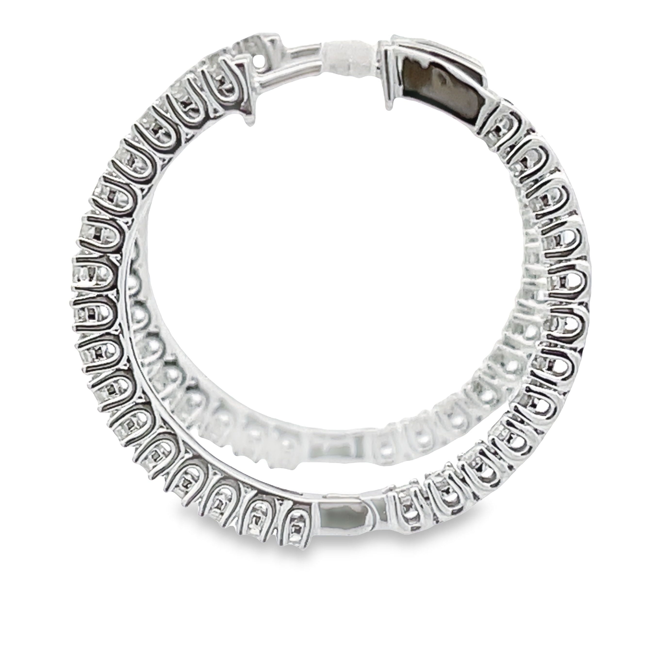 1.53ct Diamond Hoop Earrings 10KT White Gold
