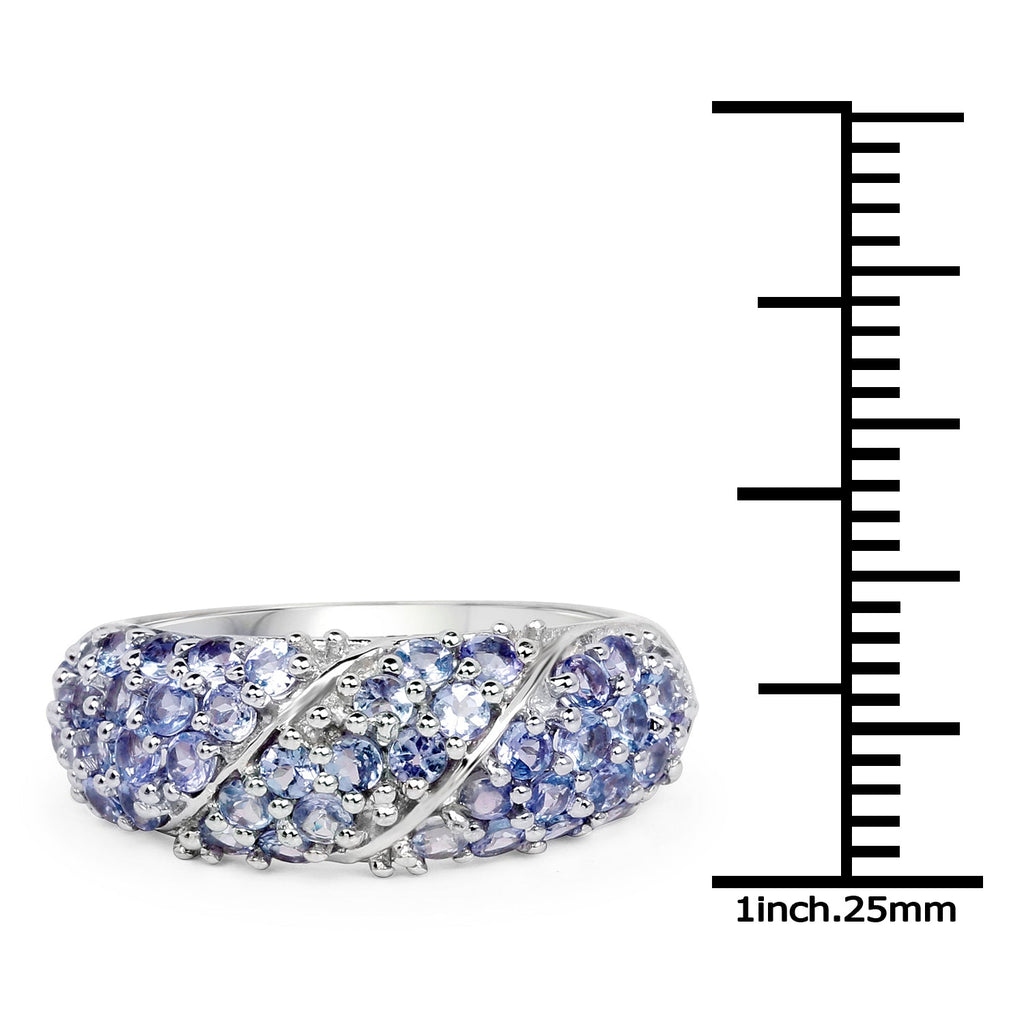 1.48 Carat Genuine Tanzanite .925 Sterling Silver Ring