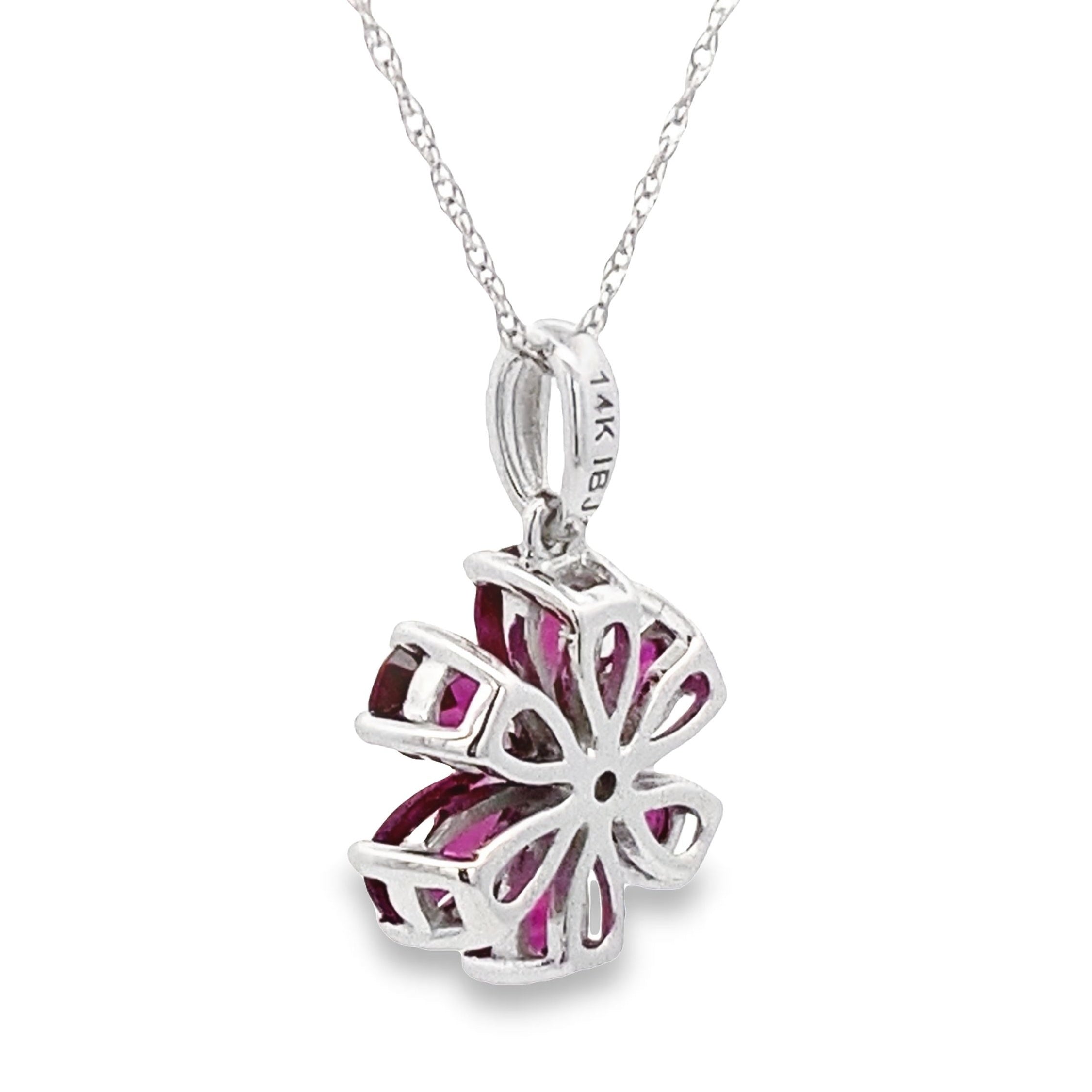 Rhodolite Garnet Fashion Pendants 14KT White Gold