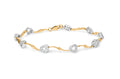10k Two-Tone Gold 1/3 Cttw Diamond Pave Set Heart S-Link 7.25" Bracelet (I-J Color, I2-I3 Clarity)