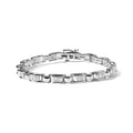 14K White Gold 1.00 Cttw Princess-Cut Diamond Link Bracelet (I-J Color, I1-I2 Clarity) - Size 7.25