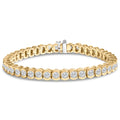 14K Yellow Gold 8.00 Cttw Half Bezel Set Diamond Tennis Bracelet (H-I Color, SI2-I1 Clarity) - 7" Inches