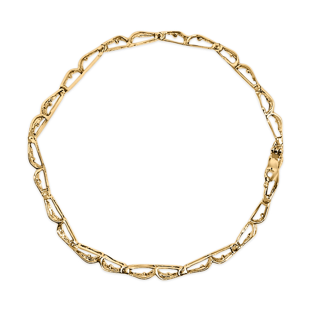 10K Yellow Gold 2.00 Cttw Baguette Diamond Channel Set Link Bracelet