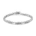 .925 Sterling Silver 1/5 Cttw Round-Cut Diamond "X" Link Bracelet - Size 7.50" (I-J Color, I2-I3 Clarity)