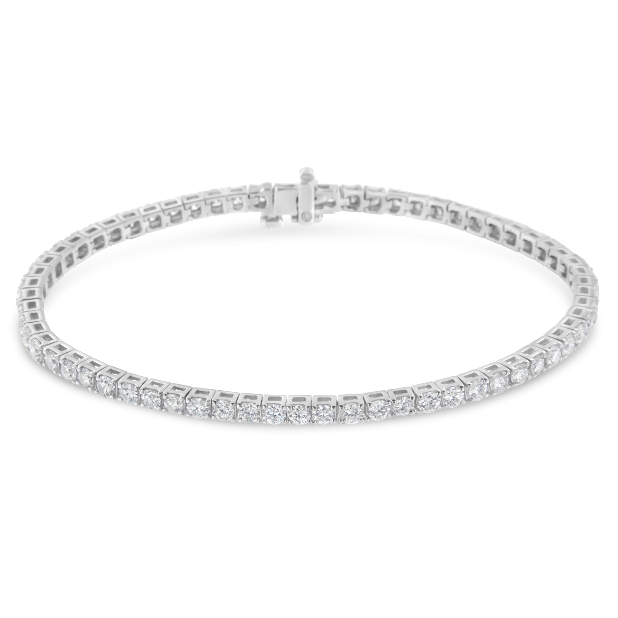 IGI Certified 5.0 Cttw Cut Diamond 14K White Gold Classic 7â€ Tennis Bracelet (H-I Color, I1-I2 Clarity)