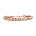 .925 Sterling Silver 1.0 Cttw Rose Cut Diamond Double-Link 7" Tennis Bracelet (I-J Color, I3 Clarity)