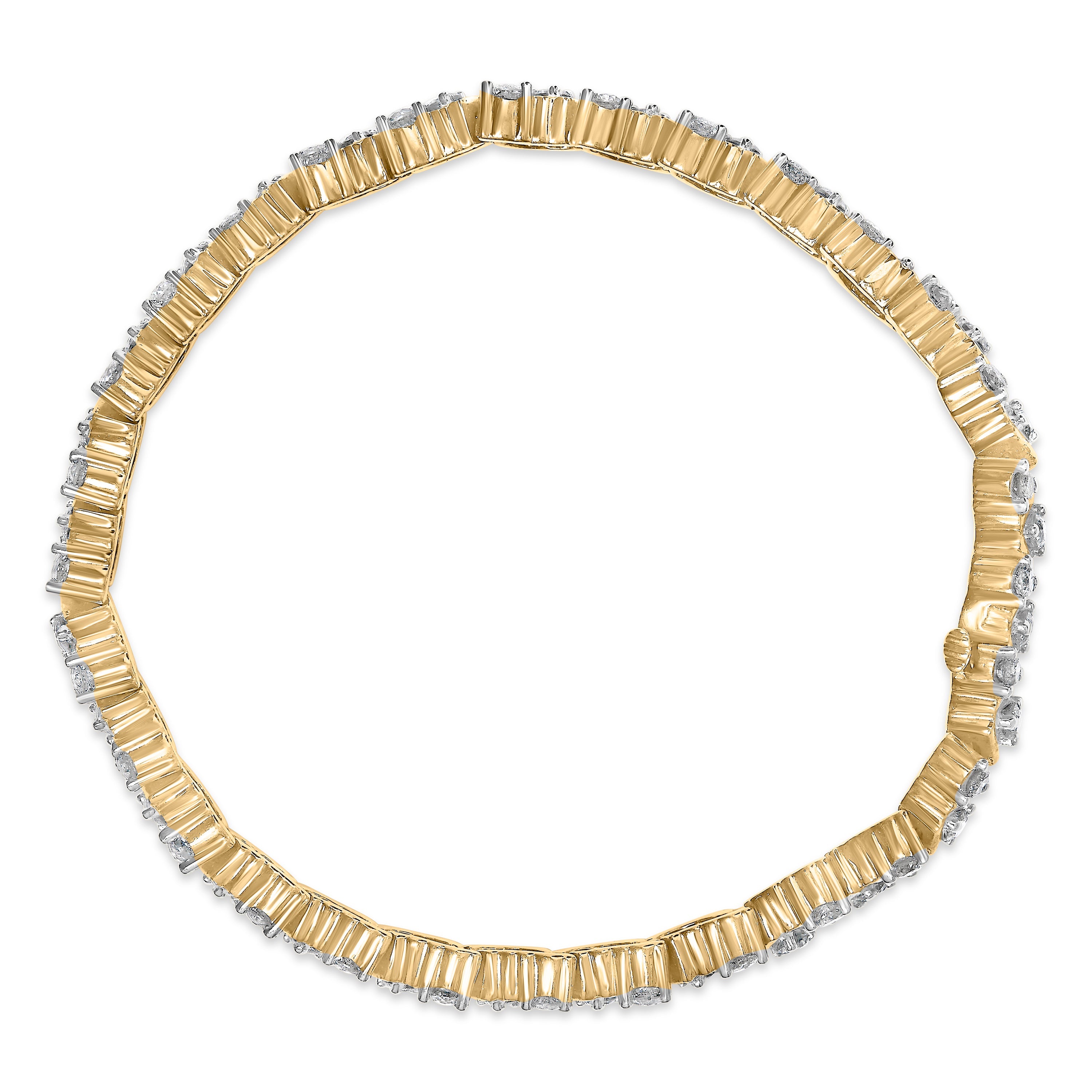 14K Yellow Gold Round-Cut Diamond Bracelet (4.00 cttw, H-I Color, I1-I2 Clarity)