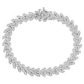 .925 Sterling Silver 2.00 Cttw Miracle Set Diamond Laurel Wreath Link Bracelet (I-J color, I3 clarity) - 7.25"