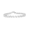 .925 Sterling Silver 1/2 Cttw Round Diamond Halo S-Link Bracelet (I-J Color, I2-I3 Clarity) - 7.25"