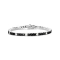 .925 Sterling Silver 3.0 Cttw Black and White Diamond Tennis Bracelet (I-J Color, I2-I3 Clarity) - 7.25" Inches