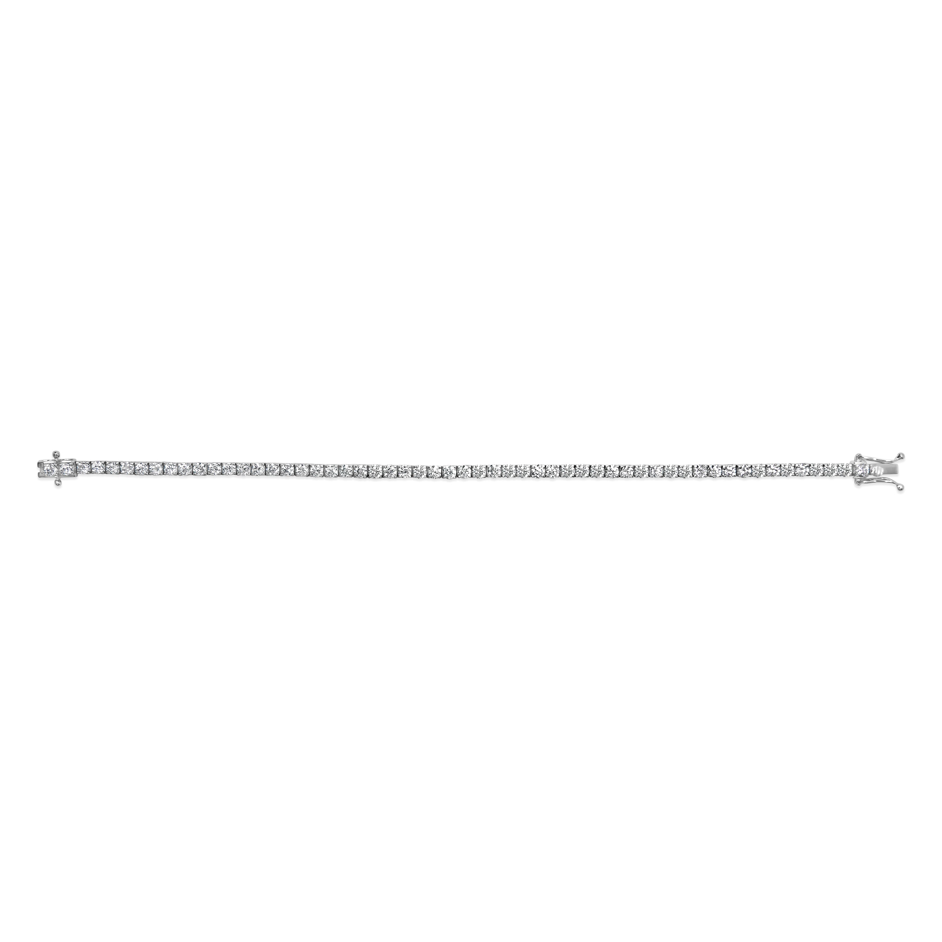 14K White Gold 5.0 Cttw Lab Grown Diamond Tennis Bracelet (F-G Color, VS1-VS2 Clarity) - 7.25" Inches