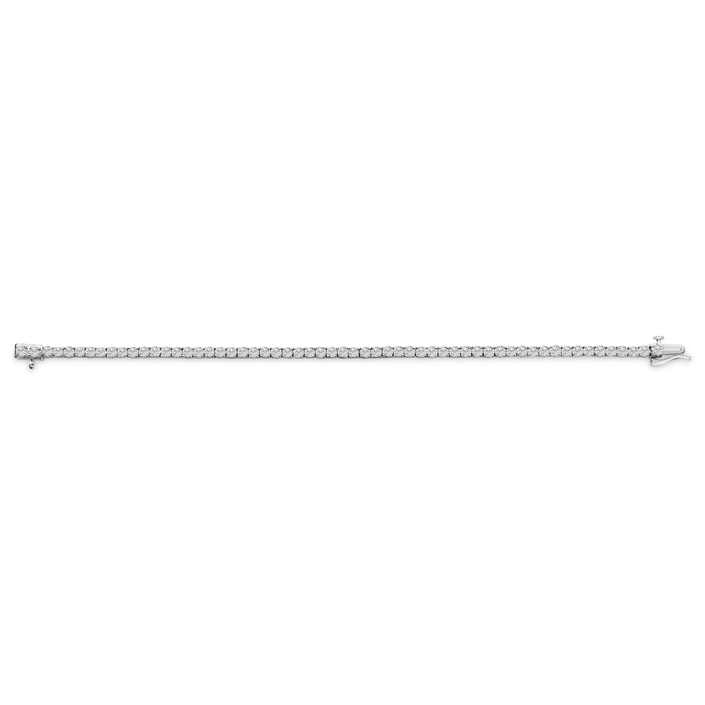 14K White Gold 6.00 Cttw Lab Grown Diamond Classic Tennis Bracelet  - 7.25"