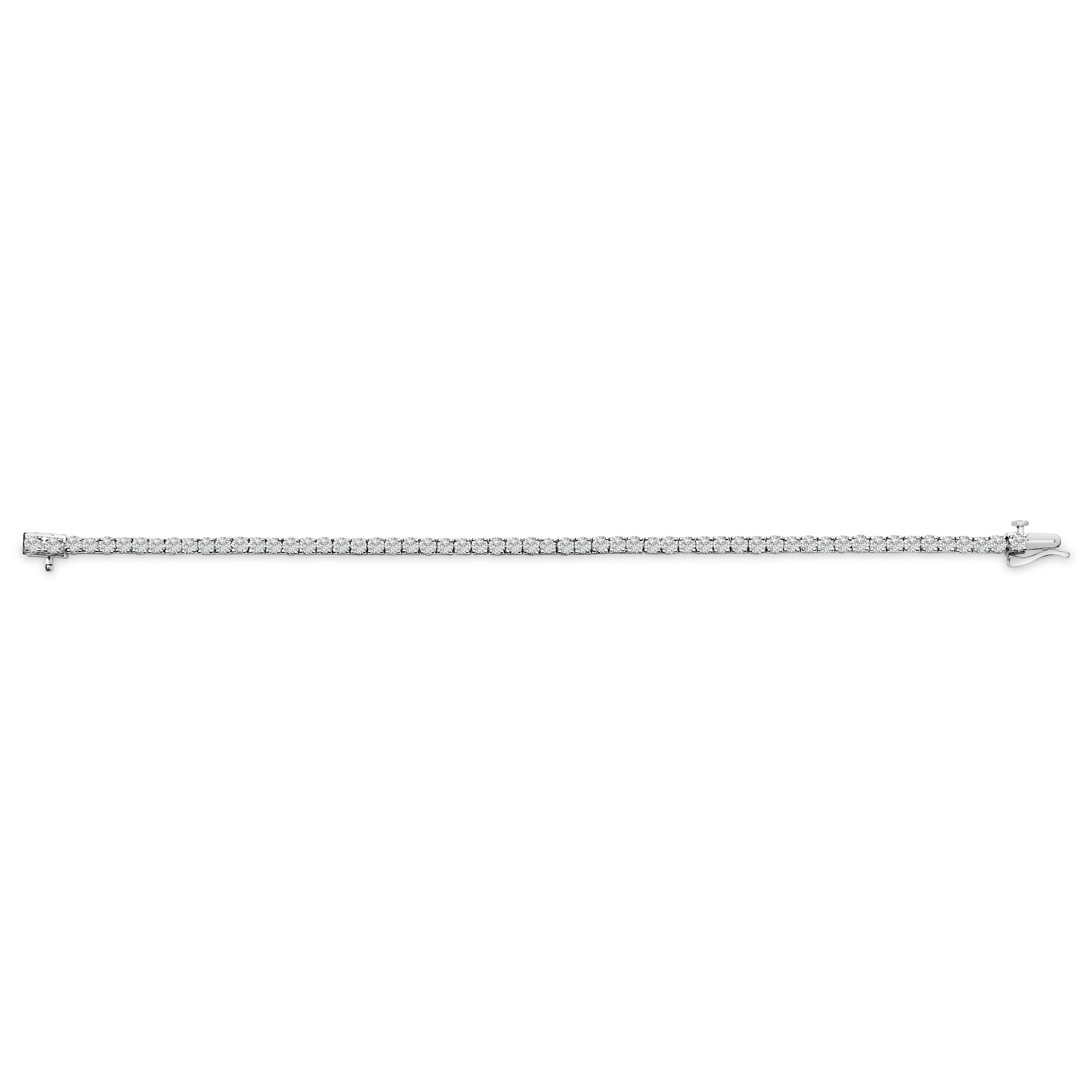 14K White Gold 6.00 Cttw Lab Grown Diamond Classic Tennis Bracelet  - 7.25"