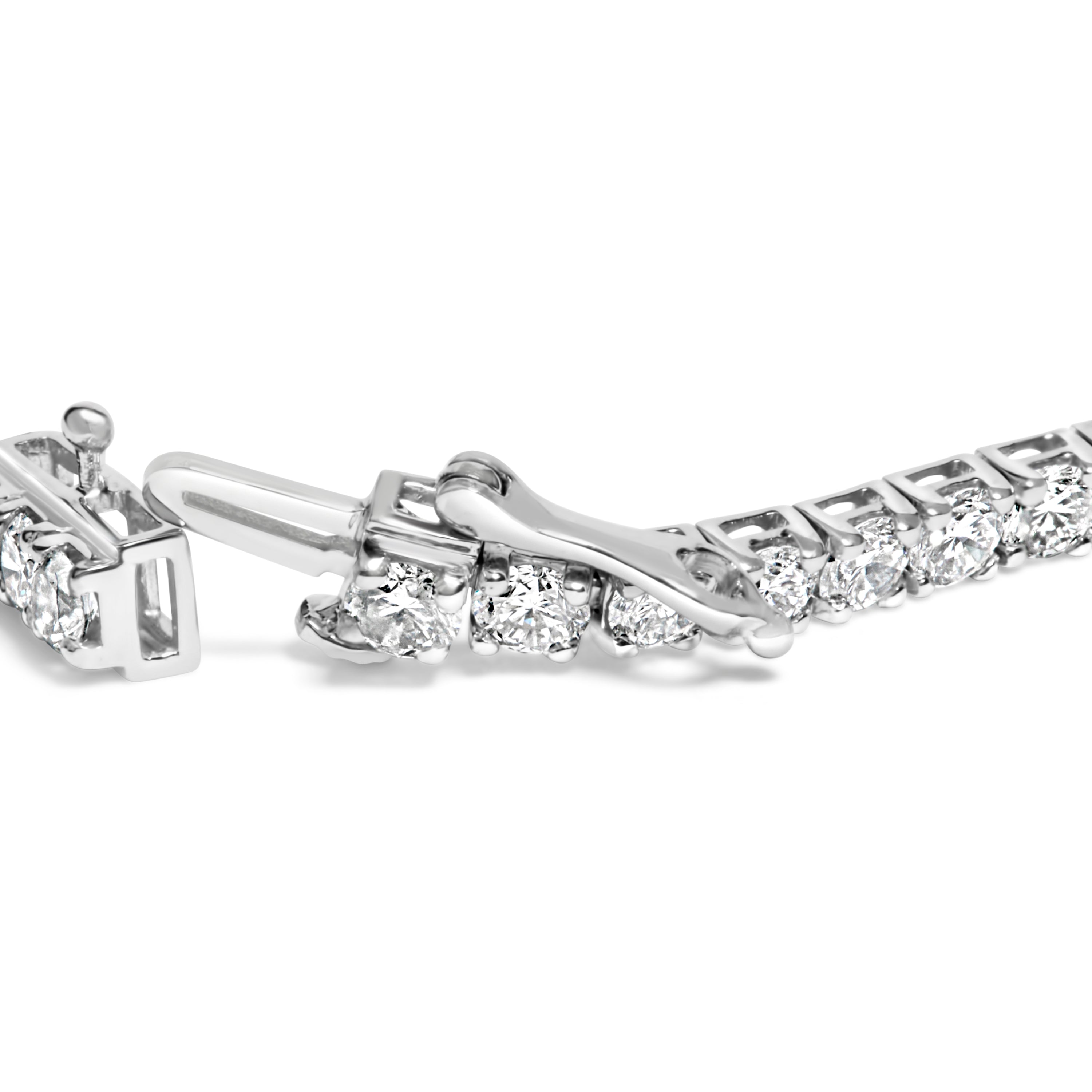 14K White Gold 7.0 cttw 4-Prong Set Lab Grown Diamond 7" Tennis Bracelet