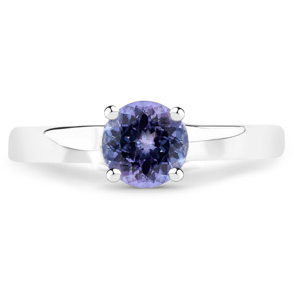 0.95 Carat Genuine Tanzanite .925 Sterling Silver Ring
