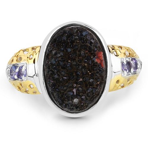 4.74 Carat Genuine Multi Stones .925 Sterling Silver Ring