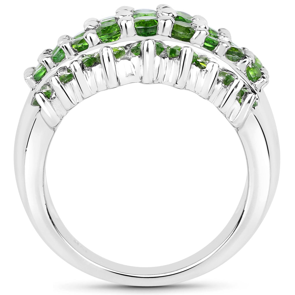 2.48 Carat Genuine Chrome Diopside .925 Sterling Silver Ring