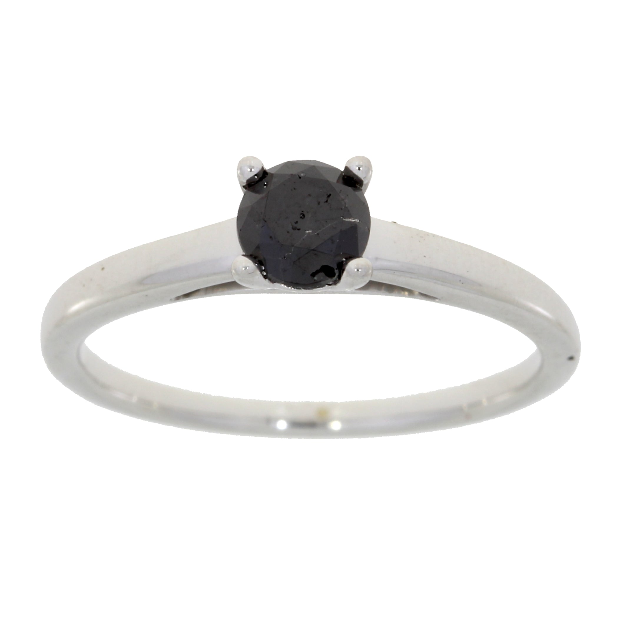 .50ct Black Diamond Eng Only Sterling Silver
