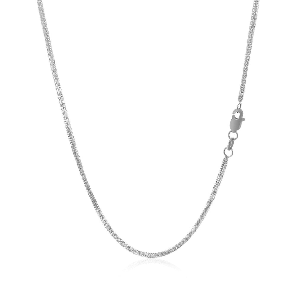 14k White Gold Foxtail 1.0mm Chain