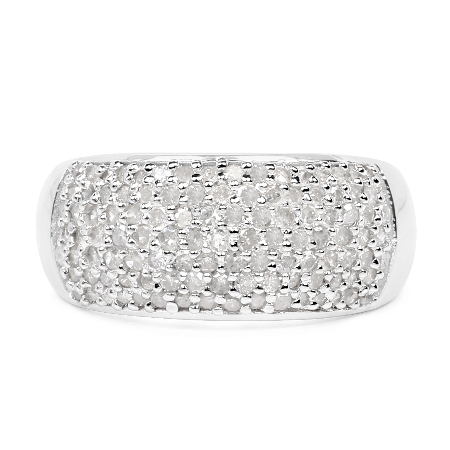 0.96 Carat Genuine White Diamond .925 Sterling Silver Ring